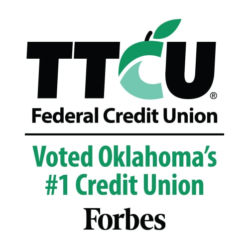 Logotipo de TTCU con Votada la Cooperativa de Crédito nº 1 de Oklahoma Forbes